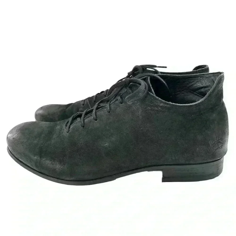 John Fluevog mens chukka boots size 12 black nubuck leather hipster grunge punk